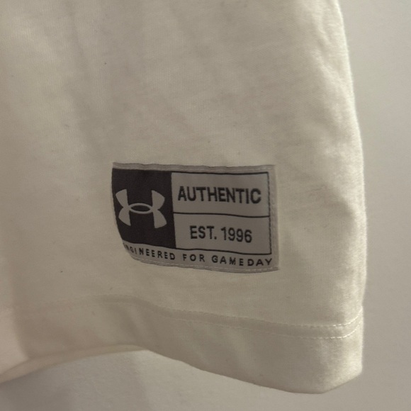 Under Armour White Tee with University of Louisiana Fleur-de-Lis - Picture 4 of 4